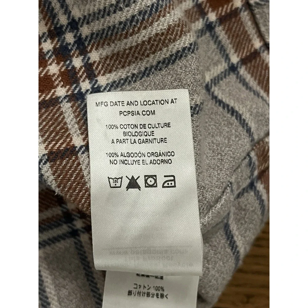 Patagonia Shirt Men Medium Long Sleeve Flannel Organic Cotton Gray Plaid - Picture 5 of 10
